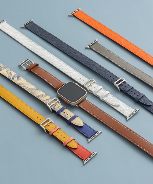セール】本革レザー ダブルベルト 2重巻き Apple Watch Band スマート