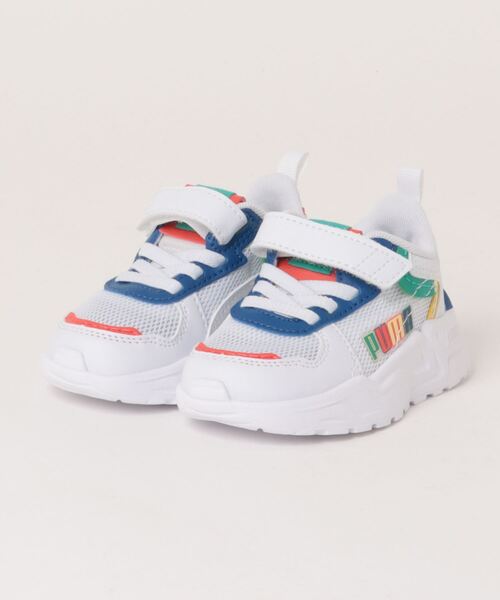 PUMA プーマ TRINITY LITE READY SET BETTER AC+ INFANT ベビーシューズ(トリニティライトRSBAC+インファント) 395465 01 ホワイト/グリーン/コバルトグレーズ（スニーカー）｜PUMA（プーマ）