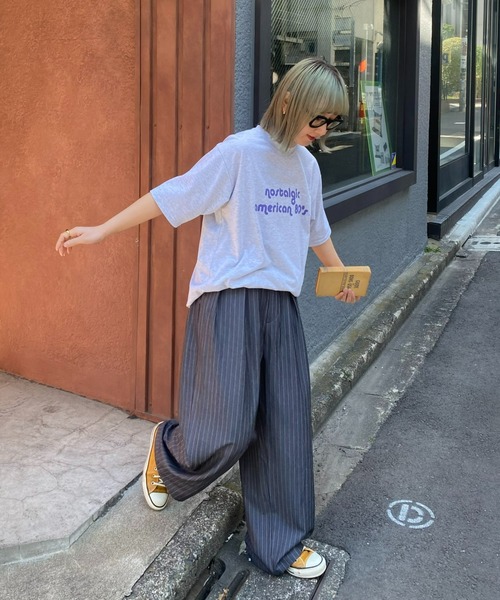 CIAOPANIC TYPY（チャオパニックティピー）の「【UNISEX】レトロプリント半袖Tee（Tシャツ/カットソー・メンズ・ライトグレー/ネイビー/イエロー・MEDIUM/LARGE）」の6枚目の写真