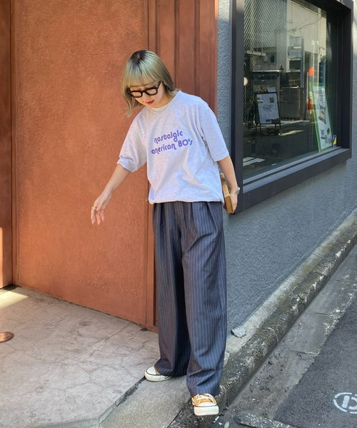 CIAOPANIC TYPY（チャオパニックティピー）の「【UNISEX】レトロプリント半袖Tee（Tシャツ/カットソー・メンズ・ライトグレー/ネイビー/イエロー・MEDIUM/LARGE）」の8枚目の写真