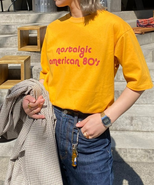 CIAOPANIC TYPY（チャオパニックティピー）の「【UNISEX】レトロプリント半袖Tee（Tシャツ/カットソー・メンズ・ライトグレー/ネイビー/イエロー・MEDIUM/LARGE）」の14枚目の写真