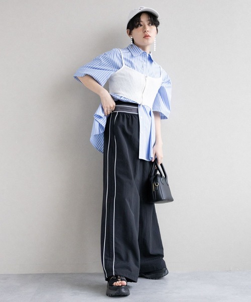 RAGEBLUE（レイジブルー）の「ウエストロゴ/サイドライントラックナイロンパンツ（スウェットパンツ・レディース・ブルー/ブラック/ホワイト・FREE）」の11枚目の写真