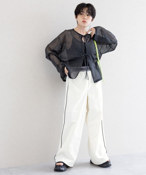 RAGEBLUE（レイジブルー）の「ウエストロゴ/サイドライントラックナイロンパンツ（スウェットパンツ・レディース・ブルー/ブラック/ホワイト・FREE）」の7枚目の写真