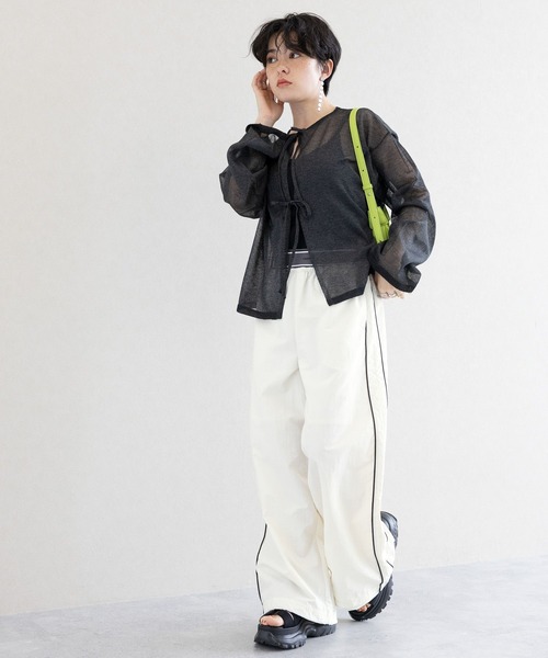 RAGEBLUE（レイジブルー）の「ウエストロゴ/サイドライントラックナイロンパンツ（スウェットパンツ・レディース・ブルー/ブラック/ホワイト・FREE）」の8枚目の写真