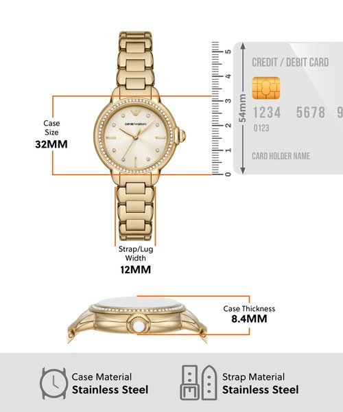 EMPORIO ARMANI（エンポリオアルマーニ）の「エンポリオ・アルマーニ 腕時計 レディース アナログ ステンレス AR11609（アナログ腕時計・レディース・GOLD ・FREE）」の7枚目の写真