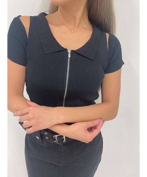 DURAS（デュラス）の「Shoulder opening top（Tシャツ/カットソー・レディース・ブラック/ホワイト/ピンク・FREE）」の15枚目の写真
