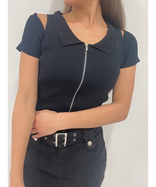 DURAS（デュラス）の「Shoulder opening top（Tシャツ/カットソー・レディース・ブラック/ホワイト/ピンク・FREE）」の16枚目の写真