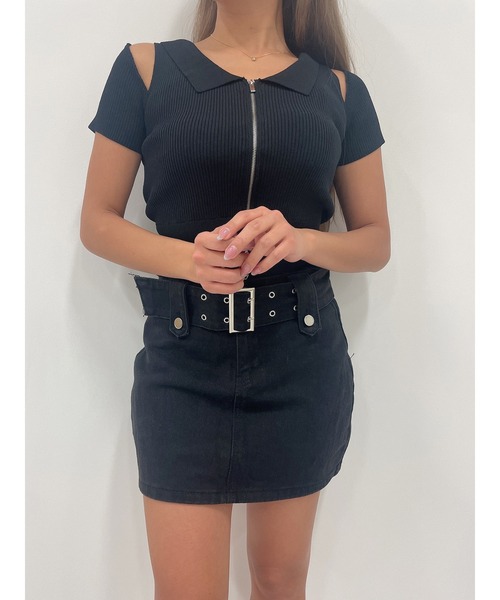DURAS（デュラス）の「Shoulder opening top（Tシャツ/カットソー・レディース・ブラック/ホワイト/ピンク・FREE）」の17枚目の写真