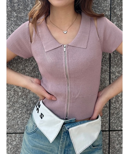 DURAS（デュラス）の「Shoulder opening top（Tシャツ/カットソー・レディース・ブラック/ホワイト/ピンク・FREE）」の20枚目の写真