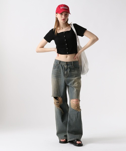 FOREVER 21(フォーエバー トゥエンティーワン)の「【2024SS】フロントボタンチビカーディガン(カーディガン/ボレロ・レディース・ブルー/オフホワイト/ブラック・MEDIUM/SMALL)」の19枚目の写真