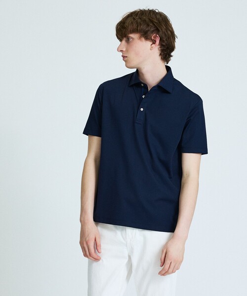ABAHOUSE(アバハウス)の「【接触冷感】アイスピケ ストレッチ ポロシャツ / FLEX COOL(ポロシャツ・メンズ・ネイビー/ホワイト/ライトグレー/ブラック/ダークネイビー/サックスブルー・44/46/48/50)」の13枚目の写真