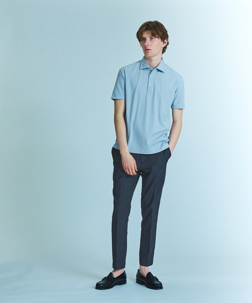 ABAHOUSE(アバハウス)の「【接触冷感】アイスピケ ストレッチ ポロシャツ / FLEX COOL(ポロシャツ・メンズ・ネイビー/ホワイト/ライトグレー/ブラック/ダークネイビー/サックスブルー・44/46/48/50)」の8枚目の写真