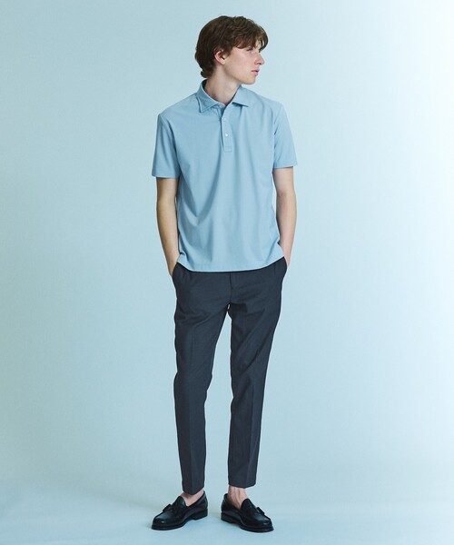ABAHOUSE(アバハウス)の「【接触冷感】アイスピケ ストレッチ ポロシャツ / FLEX COOL(ポロシャツ・メンズ・ネイビー/ホワイト/ライトグレー/ブラック/ダークネイビー/サックスブルー・44/46/48/50)」の7枚目の写真