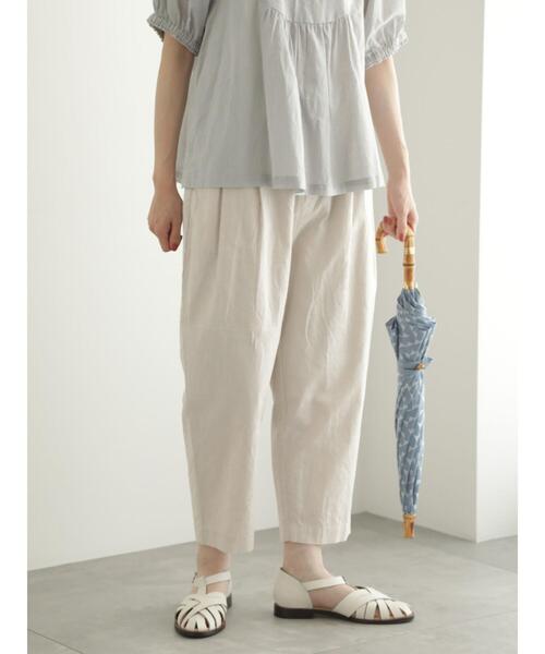 TSUHARU by Samansa Mos2（ツハルバイサマンサモスモス）の「ヘンプコットンタックパンツ（その他パンツ・レディース・キナリ/ブラウン/ブラック・F）」の5枚目の写真