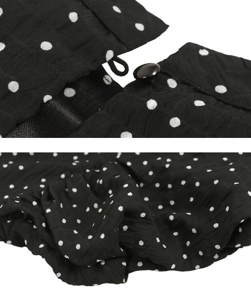 KOBE LETTUCE（コウベレタス）の「シワ加工ランダムドットパワショルトップス（シャツ/ブラウス・レディース・アイボリー/ブラック・M）」の9枚目の写真