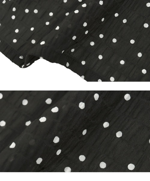 KOBE LETTUCE（コウベレタス）の「シワ加工ランダムドットパワショルトップス（シャツ/ブラウス・レディース・アイボリー/ブラック・M）」の10枚目の写真
