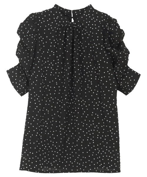 KOBE LETTUCE（コウベレタス）の「シワ加工ランダムドットパワショルトップス（シャツ/ブラウス・レディース・アイボリー/ブラック・M）」の13枚目の写真