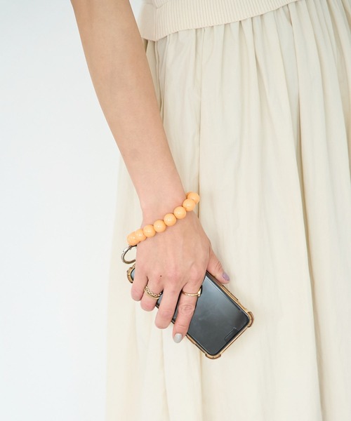 ROPE' PICNIC(ロペピクニック)の「カラフルビッグビーズストラップ(スマホグッズ・レディース・グリーン系その他/イエロー系その他/オフホワイト/オレンジ・FREE)」の1枚目の写真