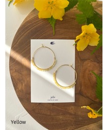 【jebi】14kgf カラフル天然石のフープピアス(MA)