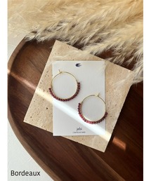 【jebi】14kgf カラフル天然石のフープピアス(MA)