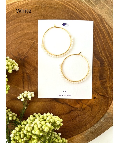tone(トーン)の「【jebi】14kgf カラフル天然石のフープピアス(MA)(ピアス(両耳用)・レディース・ネイビー/パープル/イエロー/オレンジ/レッド/ピンク/グリーン/ボルドー/ホワイト/ライトブルー/ブラック/その他/グレー/ターコイズブルー/ベージュ・FREE)」の17枚目の写真