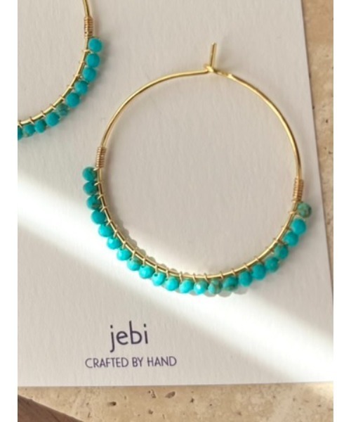 tone(トーン)の「【jebi】14kgf カラフル天然石のフープピアス(MA)(ピアス(両耳用)・レディース・ネイビー/パープル/イエロー/オレンジ/レッド/ピンク/グリーン/ボルドー/ホワイト/ライトブルー/ブラック/その他/グレー/ターコイズブルー/ベージュ・FREE)」の18枚目の写真