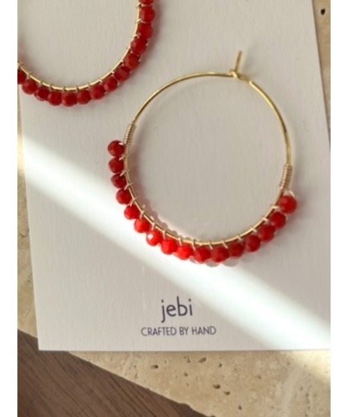 tone(トーン)の「【jebi】14kgf カラフル天然石のフープピアス(MA)(ピアス(両耳用)・レディース・ネイビー/パープル/イエロー/オレンジ/レッド/ピンク/グリーン/ボルドー/ホワイト/ライトブルー/ブラック/その他/グレー/ターコイズブルー/ベージュ・FREE)」の20枚目の写真