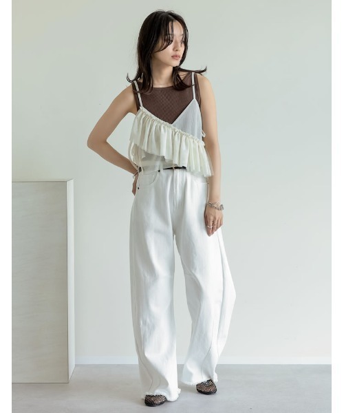 Re:EDIT（リエディ）の「[新色追加][涼感]レーヨンブレンドボートネックタンクトップ（タンクトップ・レディース・グレー/ホワイト/ブラック/ベージュ/ブラウン/カーキ/パープル・LARGE/MEDIUM）」の15枚目の写真