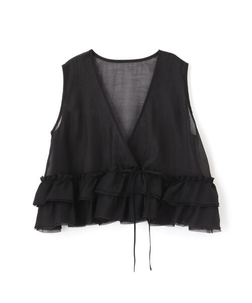 N.（N. Natural Beauty Basic）（エヌエヌナチュラルビューティーベーシック）の「◆フリルヘムシアーベスト（ベスト・レディース・ピンク/ブラック/オフホワイト・MEDIUM）」の4枚目の写真