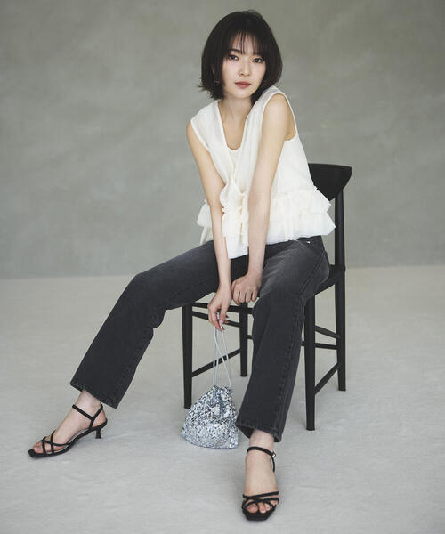 N.（N. Natural Beauty Basic）（エヌエヌナチュラルビューティーベーシック）の「◆フリルヘムシアーベスト（ベスト・レディース・ピンク/ブラック/オフホワイト・MEDIUM）」の14枚目の写真