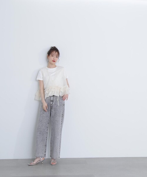 N.（N. Natural Beauty Basic）（エヌエヌナチュラルビューティーベーシック）の「◆フリルヘムシアーベスト（ベスト・レディース・ピンク/ブラック/オフホワイト・MEDIUM）」の17枚目の写真