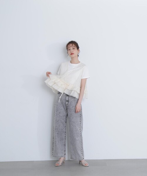 N.（N. Natural Beauty Basic）（エヌエヌナチュラルビューティーベーシック）の「◆フリルヘムシアーベスト（ベスト・レディース・ピンク/ブラック/オフホワイト・MEDIUM）」の18枚目の写真