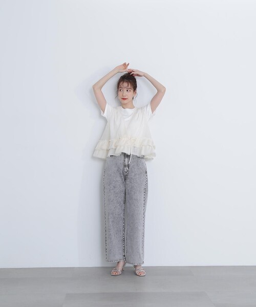 N.（N. Natural Beauty Basic）（エヌエヌナチュラルビューティーベーシック）の「◆フリルヘムシアーベスト（ベスト・レディース・ピンク/ブラック/オフホワイト・MEDIUM）」の19枚目の写真