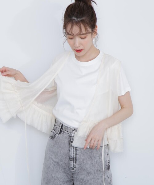 N.（N. Natural Beauty Basic）（エヌエヌナチュラルビューティーベーシック）の「◆フリルヘムシアーベスト（ベスト・レディース・ピンク/ブラック/オフホワイト・MEDIUM）」の21枚目の写真