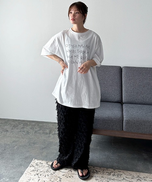 feepur by saya（フェピュールバイサヤ）の「HandwritingカラーロゴTee（Tシャツ/カットソー・レディース・ブラック/チャコールグレー/ブルー/レッド・MEDIUM）」の21枚目の写真