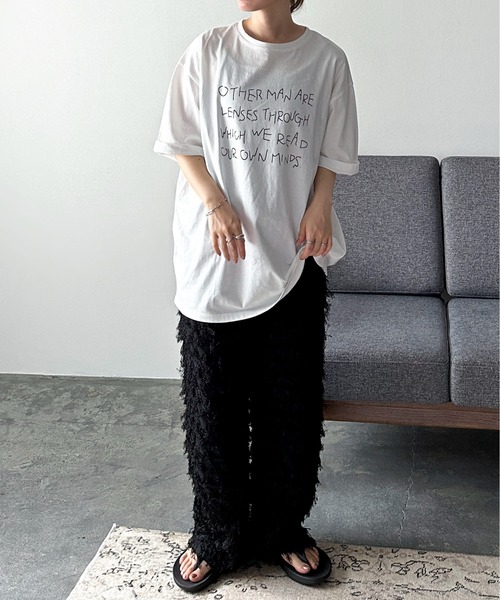 feepur by saya（フェピュールバイサヤ）の「HandwritingカラーロゴTee（Tシャツ/カットソー・レディース・ブラック/チャコールグレー/ブルー/レッド・MEDIUM）」の22枚目の写真