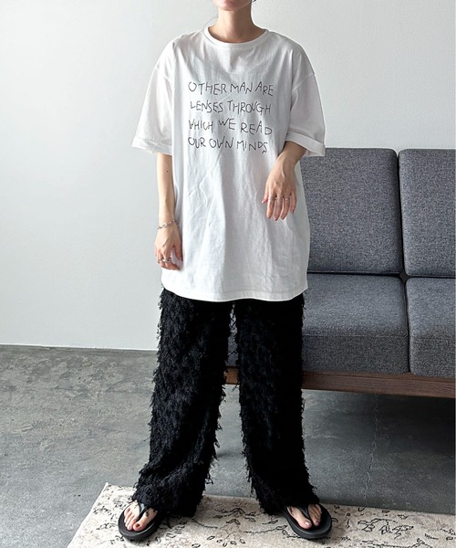 feepur by saya（フェピュールバイサヤ）の「HandwritingカラーロゴTee（Tシャツ/カットソー・レディース・ブラック/チャコールグレー/ブルー/レッド・MEDIUM）」の20枚目の写真