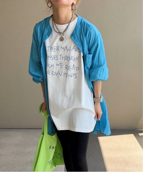 feepur by saya（フェピュールバイサヤ）の「HandwritingカラーロゴTee（Tシャツ/カットソー・レディース・ブラック/チャコールグレー/ブルー/レッド・MEDIUM）」の18枚目の写真