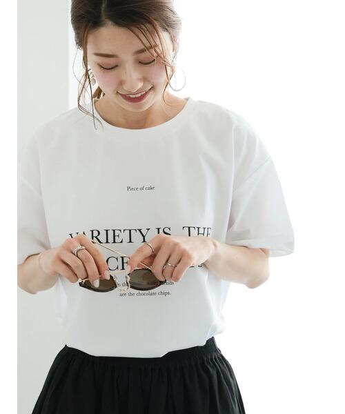 Te chichi（テチチ）の「ロゴコンビプリントTシャツ（Tシャツ/カットソー・レディース・オフホワイト/グレー/ブラック・F）」の7枚目の写真