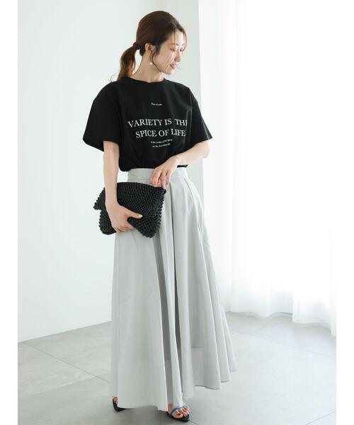 Te chichi（テチチ）の「ロゴコンビプリントTシャツ（Tシャツ/カットソー・レディース・オフホワイト/グレー/ブラック・F）」の8枚目の写真