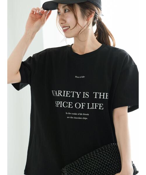 Te chichi（テチチ）の「ロゴコンビプリントTシャツ（Tシャツ/カットソー・レディース・オフホワイト/グレー/ブラック・F）」の11枚目の写真