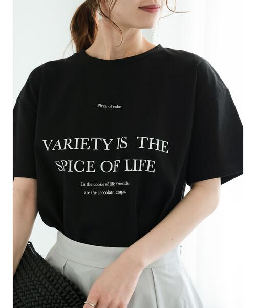 Te chichi（テチチ）の「ロゴコンビプリントTシャツ（Tシャツ/カットソー・レディース・オフホワイト/グレー/ブラック・F）」の12枚目の写真
