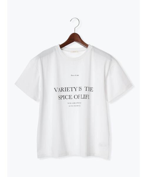 Te chichi（テチチ）の「ロゴコンビプリントTシャツ（Tシャツ/カットソー・レディース・オフホワイト/グレー/ブラック・F）」の16枚目の写真