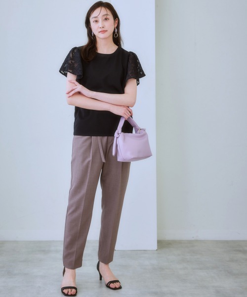 7days Life Styling(セブンデイズライフスタイリング)の「袖レース切替ブラウス見えトップス(Tシャツ/カットソー・レディース・オフホワイト/ブラック/ライトグレー・LL/M/L)」の19枚目の写真