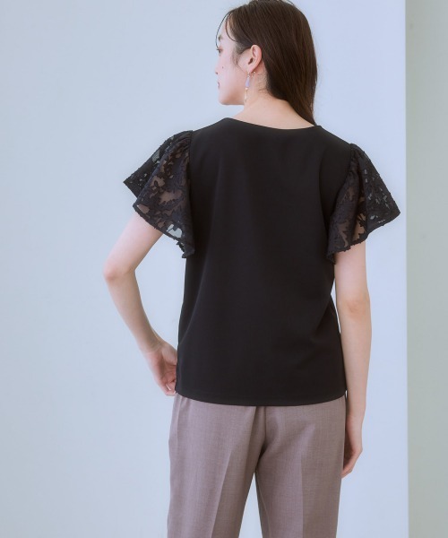 7days Life Styling(セブンデイズライフスタイリング)の「袖レース切替ブラウス見えトップス(Tシャツ/カットソー・レディース・オフホワイト/ブラック/ライトグレー・LL/M/L)」の20枚目の写真