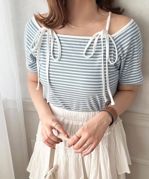 apres jour(アプレジュール)の「ボーダーリボンT【ZOZOTOWN限定アイテム】(Tシャツ/カットソー・レディース・ブルー/ブラック/ピンク・X-LARGE/フリー)」の10枚目の写真