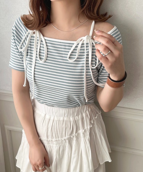 apres jour(アプレジュール)の「ボーダーリボンT【ZOZOTOWN限定アイテム】(Tシャツ/カットソー・レディース・ブルー/ブラック/ピンク・X-LARGE/フリー)」の11枚目の写真