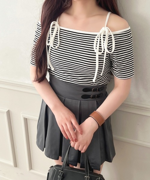 apres jour(アプレジュール)の「ボーダーリボンT【ZOZOTOWN限定アイテム】(Tシャツ/カットソー・レディース・ブルー/ブラック/ピンク・X-LARGE/フリー)」の5枚目の写真
