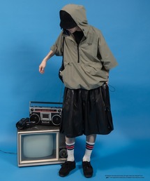 Reebok／Perushu別注　配色切り替えナイロンアノラックプルオーバー