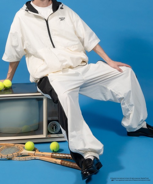 Perushu（ペルーシュ）の「Reebok／Perushu別注　配色切り替えナイロンアノラックプルオーバー（その他トップス・メンズ・オフホワイト/ブラック/カーキ/ネイビー・MEDIUM/LARGE）」の5枚目の写真